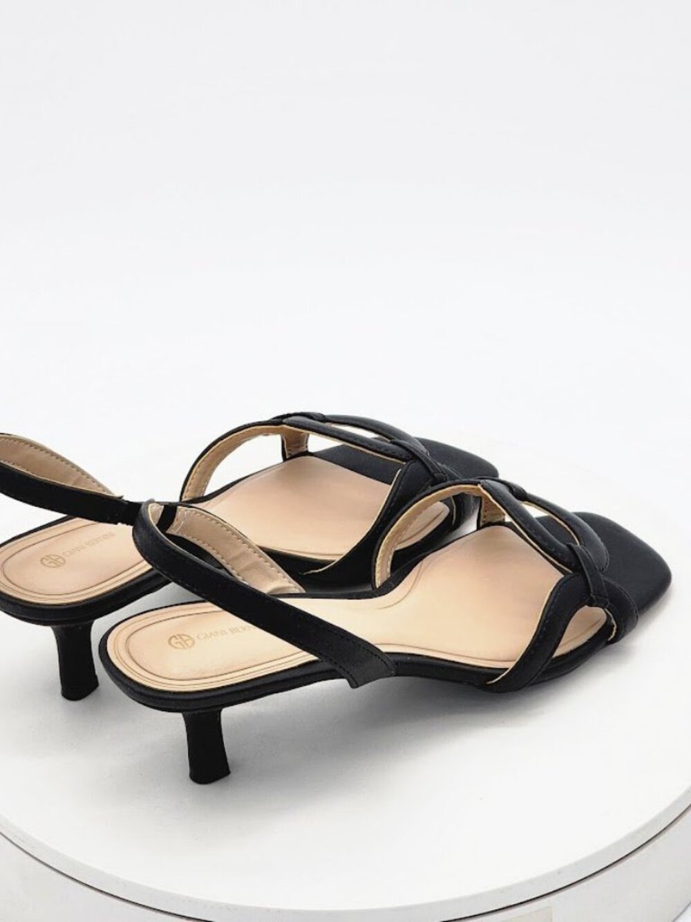 Giani Bernini Alana Black Slingback Kitten Heel Sandals Women’s Size 9 M New - Picture 3 of 10